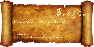 Baczkó Árpád névjegykártya