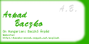 arpad baczko business card